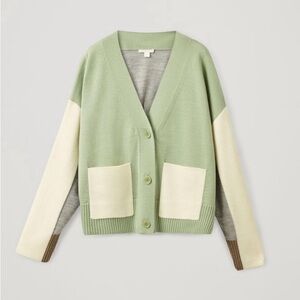 COS wool color-block cardigan